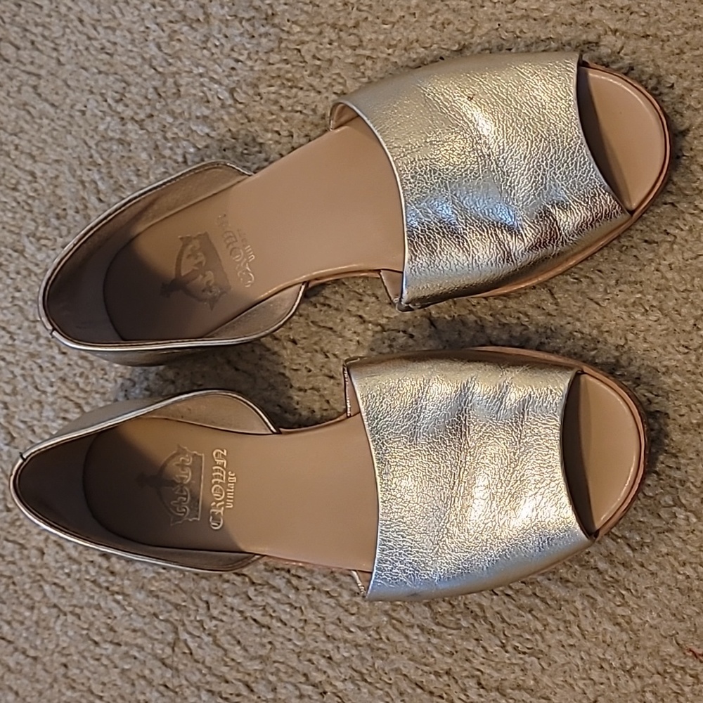 Gold Women's Open Toe Shoes